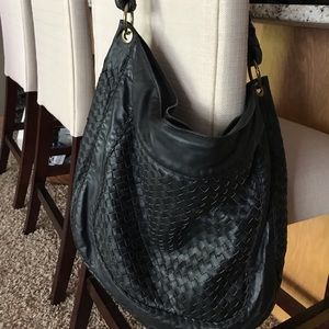 Besso leather woven purse